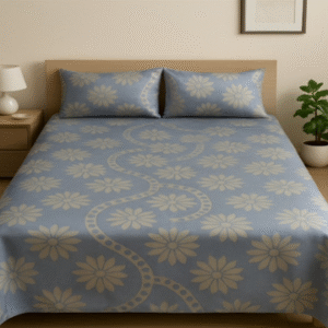 Elegant Floral Design Double Bedsheet